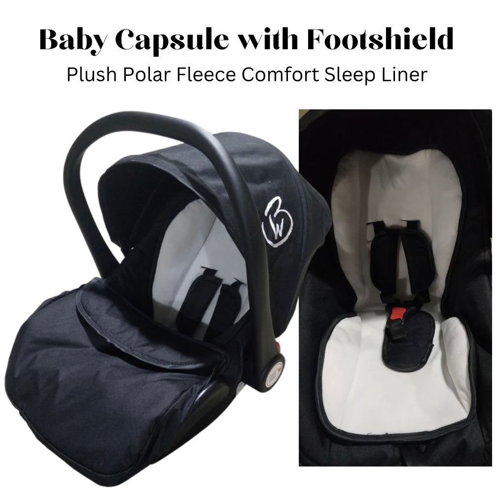 Baby Capsule with Foot shield - Plush Comfort Liner