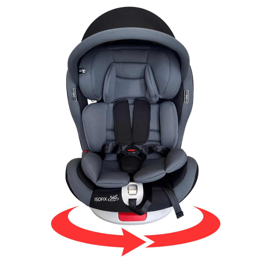 360 Luxury Rotatable Car Seat with ISOFIX and Sunshade